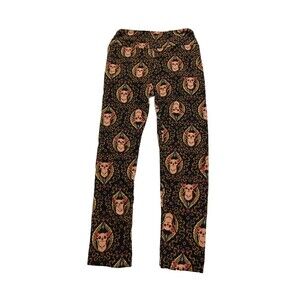 LuLaRoe CHIHUAHUA Dog Puppy ANIMAL Print Leggings BLACK One Size Taco Bell